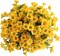 Summer Daisy Bouquets – 12 Bundles Artificial Yellow Silk Flowers, UV Resistant for Outdoor & Indoor Decor